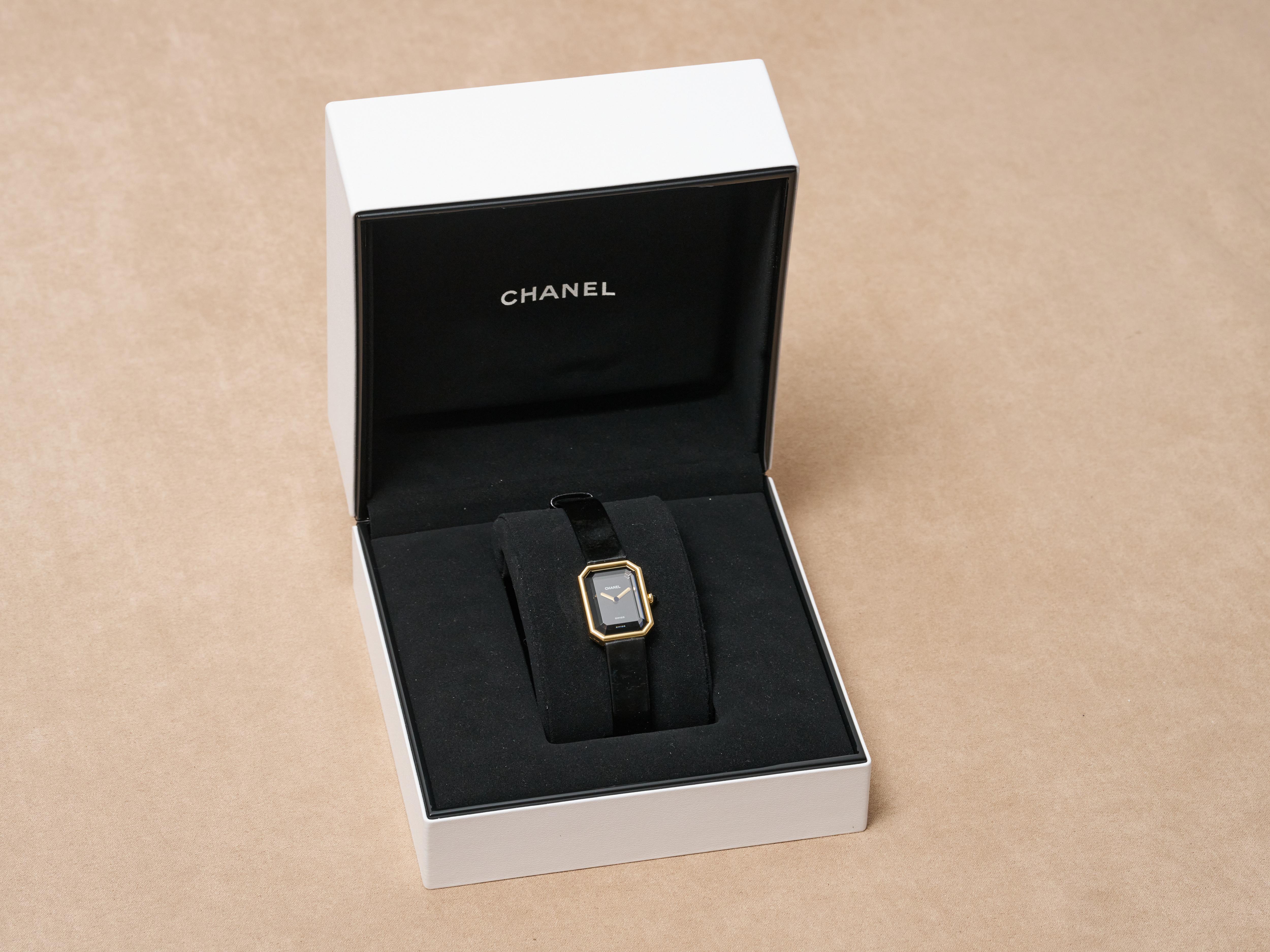 Chanel Ladies Watch Premiere 18K Solid Gold 20mm Case Leather Strap Serviced For Sale 7