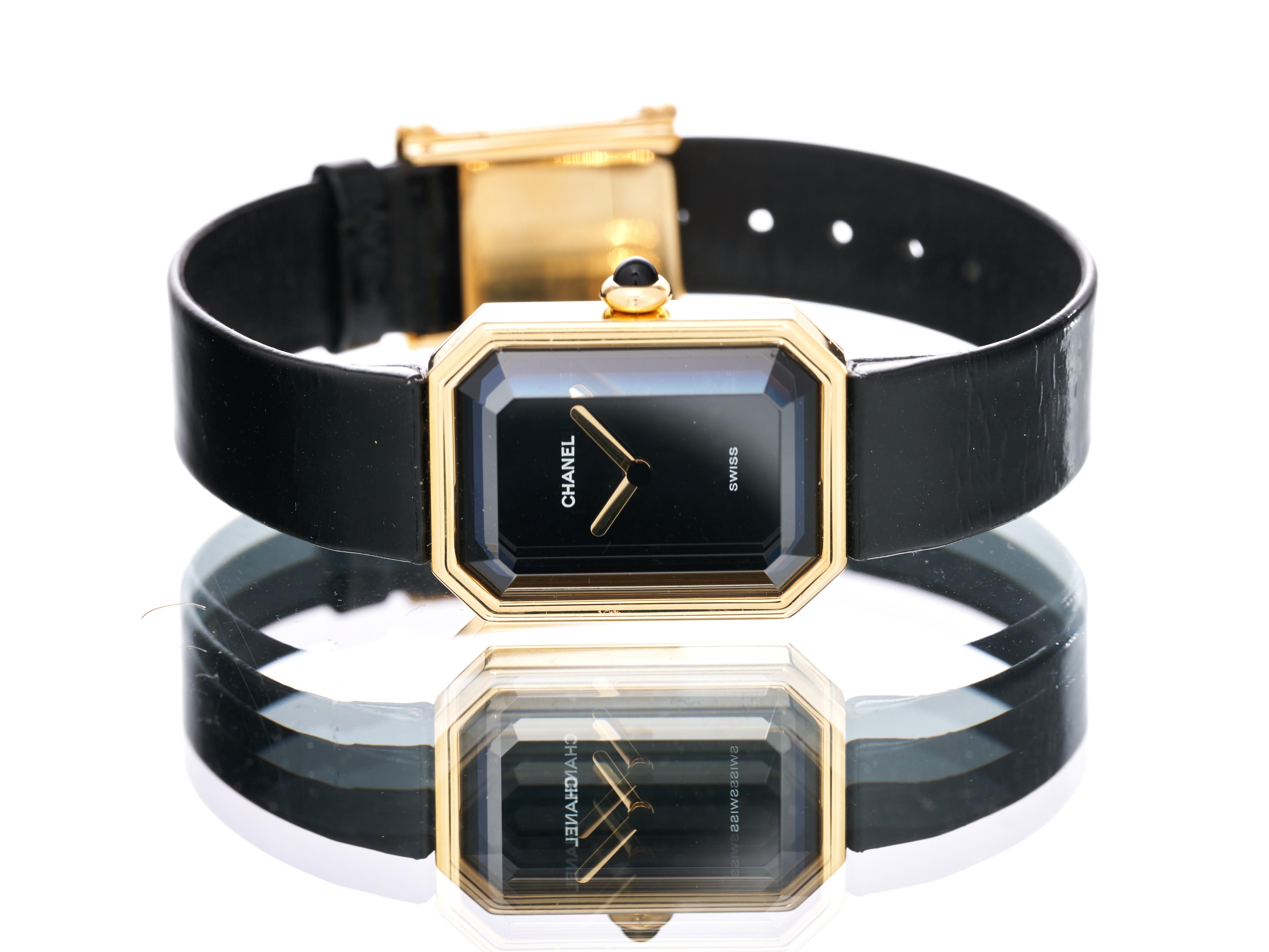 Chanel Ladies Watch Premiere 18K Solid Gold 20mm Case Leather Strap Serviced For Sale 1