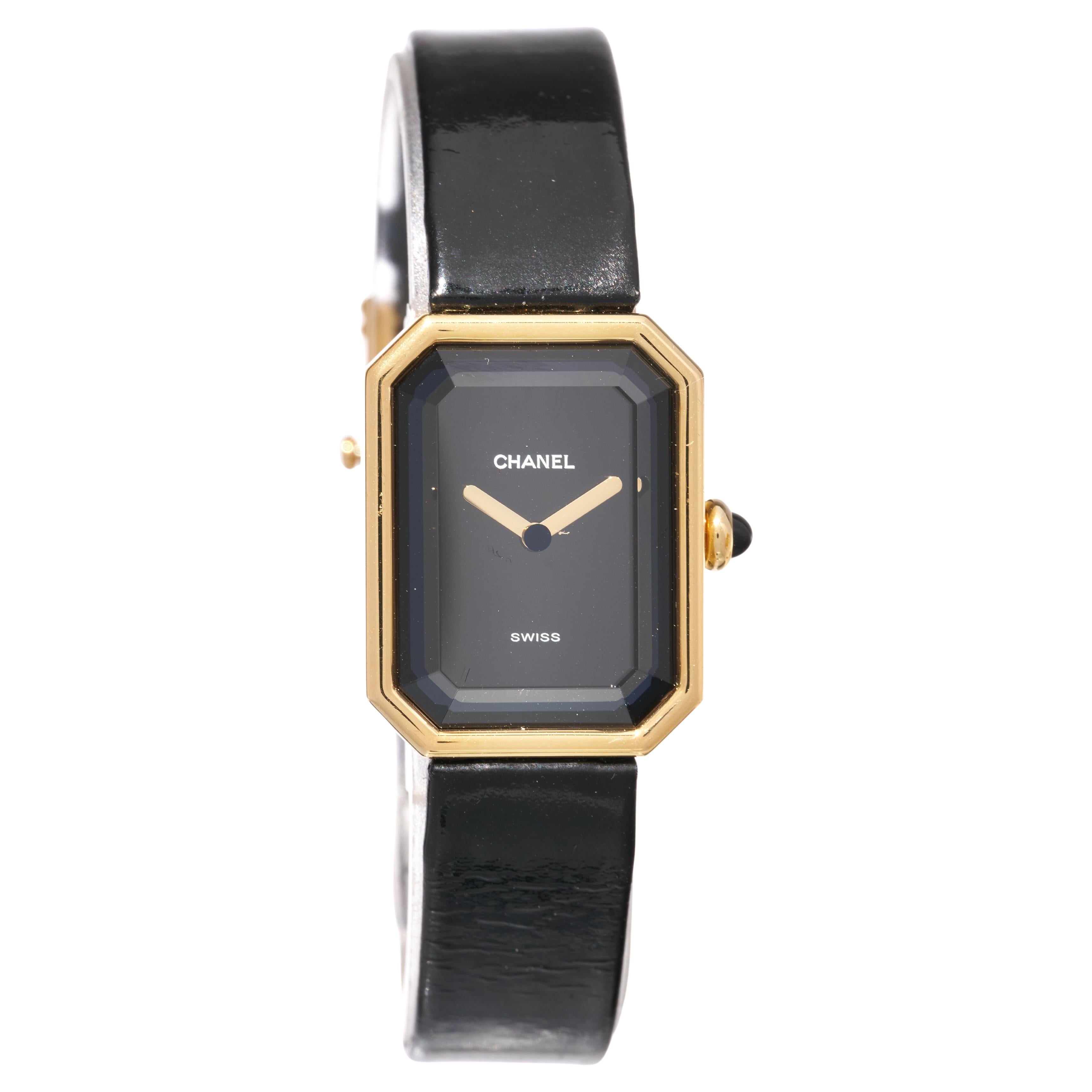 Chanel Ladies Watch Premiere 18K Solid Gold 20mm Case Leather Strap Serviced