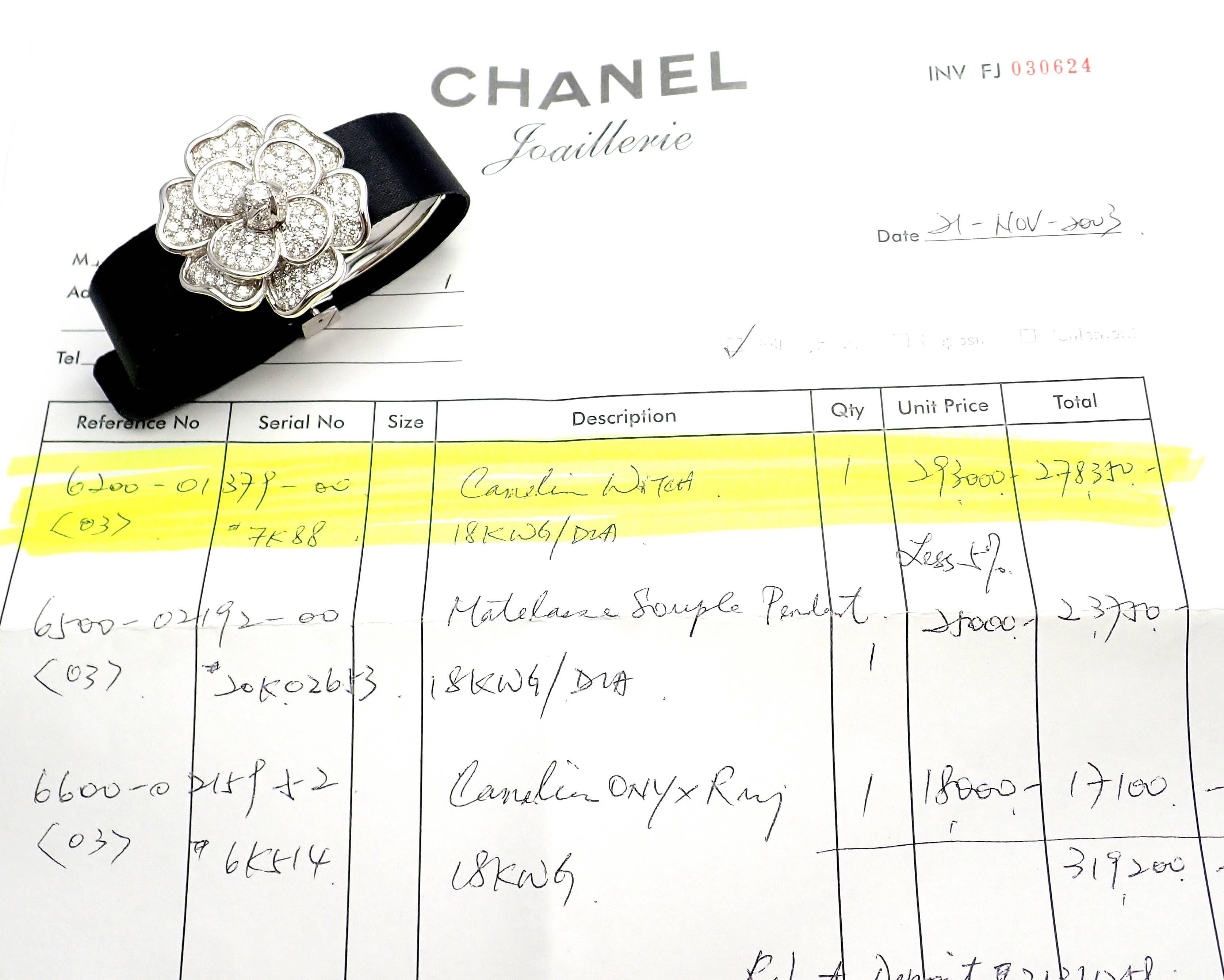 Chanel Ladies White Gold Diamond Secret Camélia Quartz Wristwatch 3