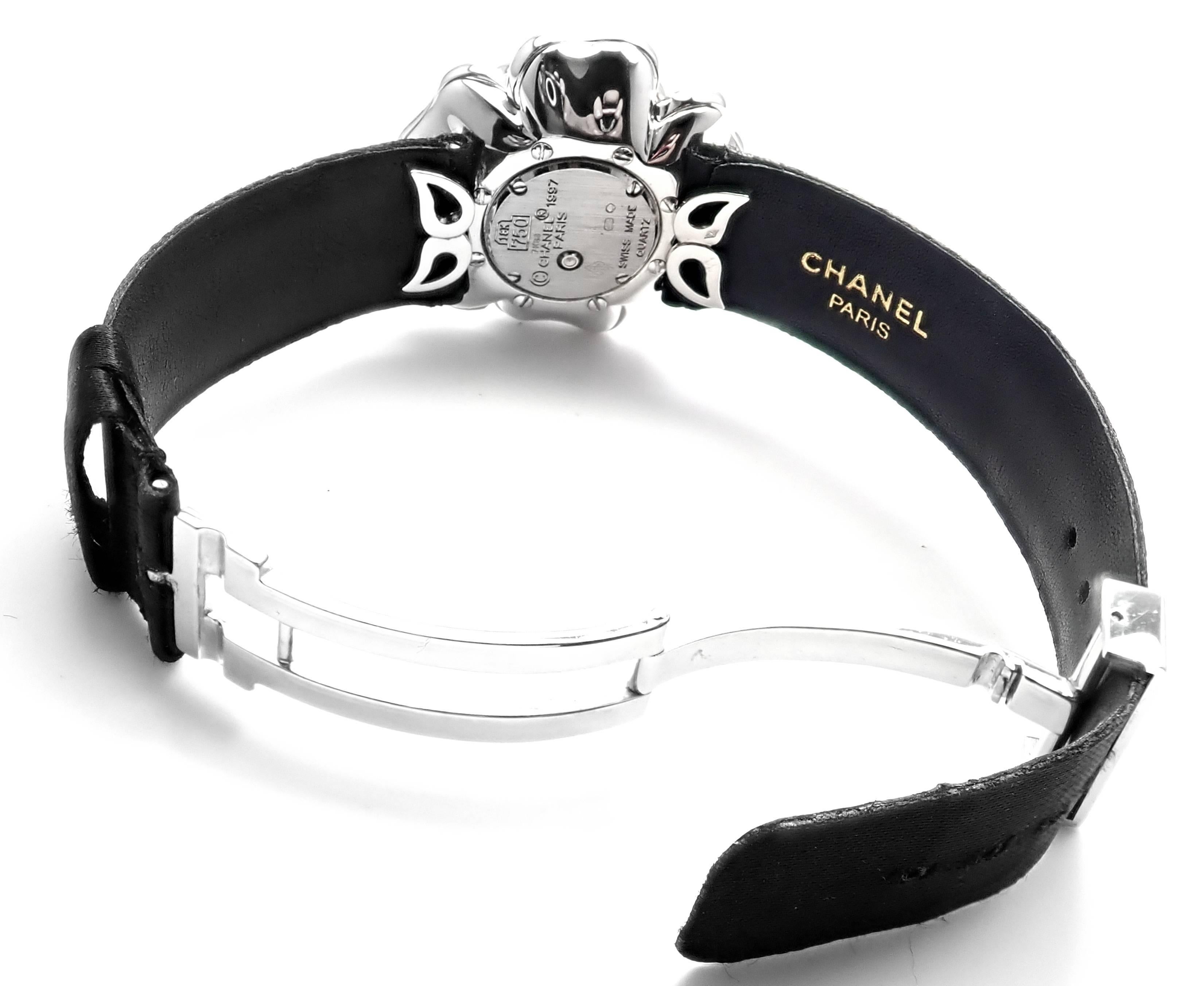 Chanel Ladies White Gold Diamond Secret Camélia Quartz Wristwatch In New Condition In Southampton, PA