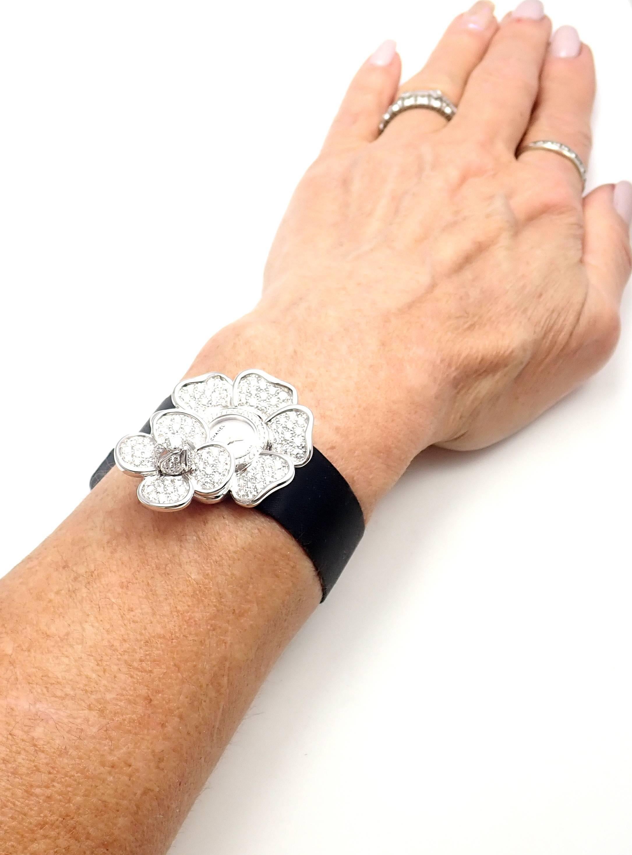 Chanel Ladies White Gold Diamond Secret Camélia Quartz Wristwatch 1