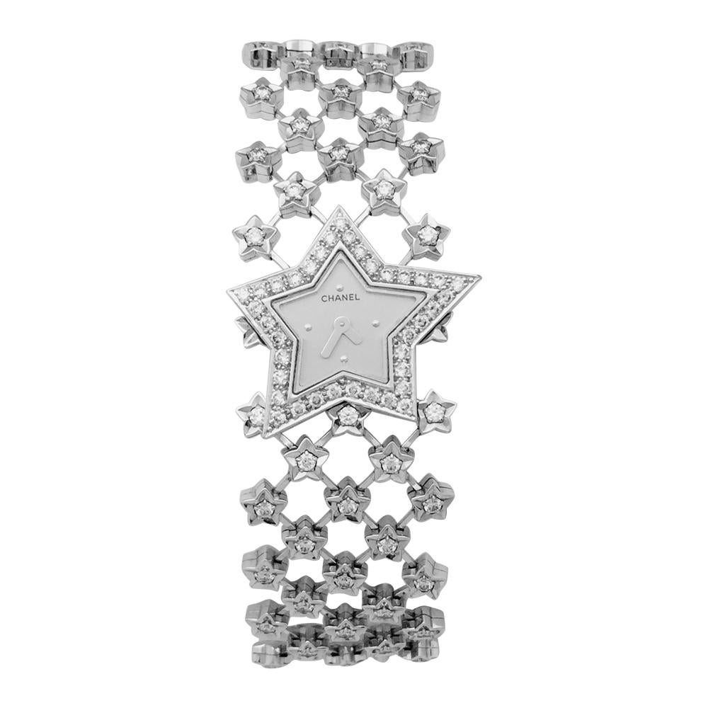 Chanel Ladies White Gold Diamond Stardust Quartz Wristwatch