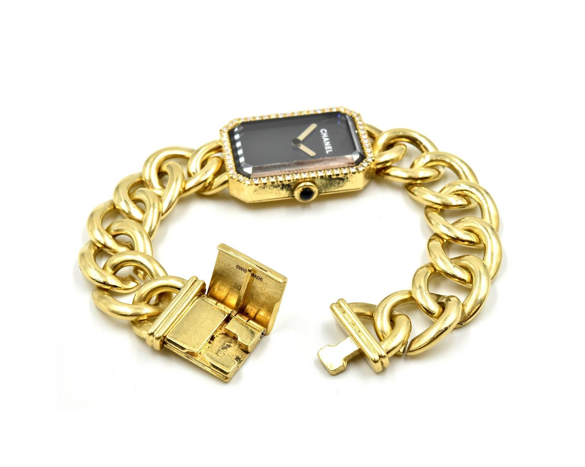 Women's Chanel Ladies Yellow Gold Diamond Premiere Chaine quartz Wristwatch, 1987   