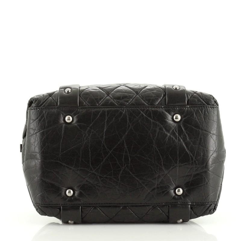 Chanel Lady Braid Bowler Bag Quilted Distressed Lambskin Small In Good Condition In NY, NY