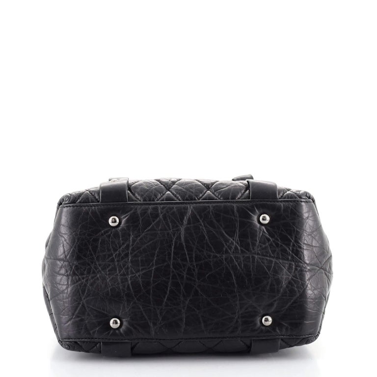 Chanel Lady Braid Bowler Bag Quilted Distressed Lambskin Small at 1stDibs
