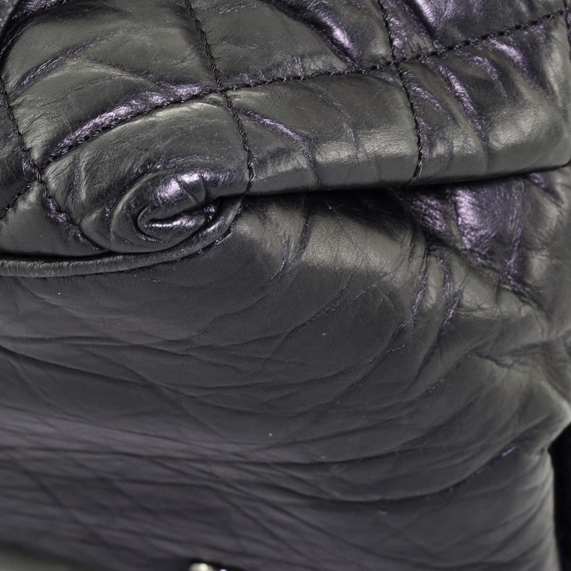 Chanel Lady Braid Bowler Bag Quilted Distressed Lambskin Small In Good Condition In NY, NY