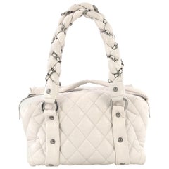 Chanel Lady Braid Bowler Bag Quilted Distressed Lambskin Small