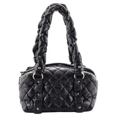 Chanel Lady Braid Bowler Bag Quilted Distressed Lambskin Small