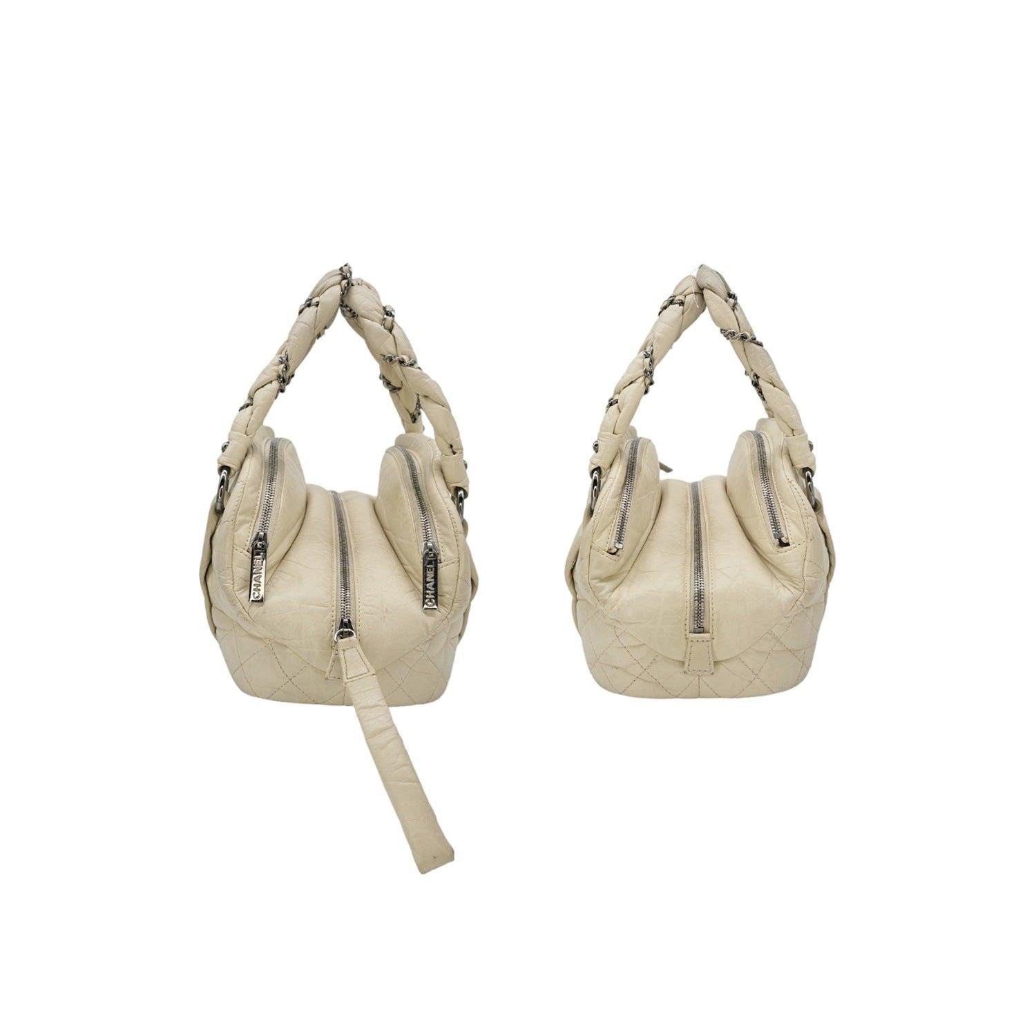 Chanel Lady Braid Bowling Bag Calfskin Small In Good Condition In Scottsdale, AZ