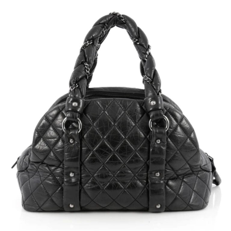 Chanel Soft Lambskin Bubble Quilted CC Bag Top Handle Tote Bag For Sale ...