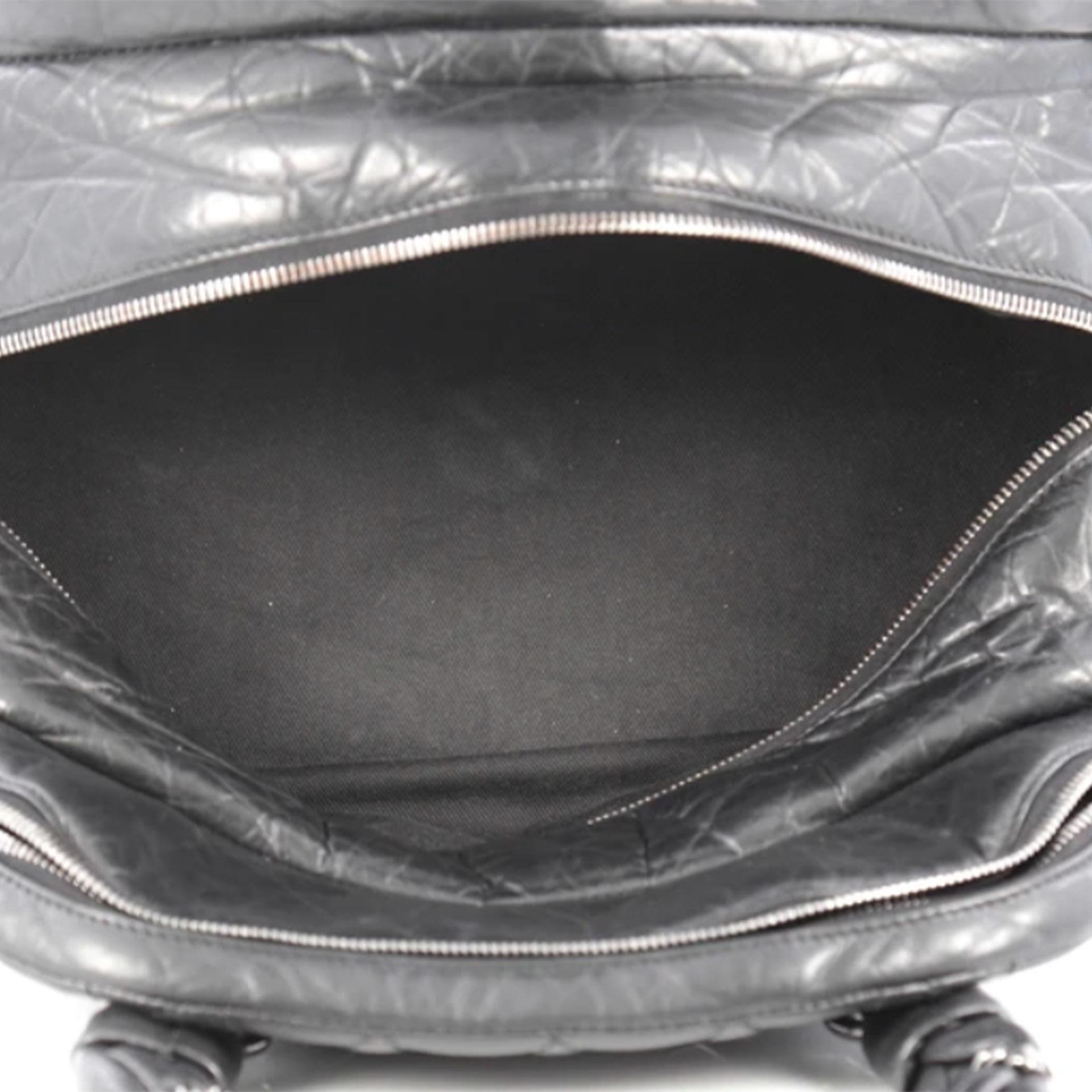 Chanel Soft Lambskin Bubble Quilted CC Bag Top Handle Tote Bag In Good Condition For Sale In Miami, FL