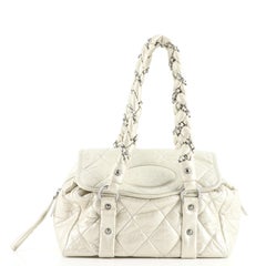 Chanel Lady Braid Flap Tote Quilted Distressed Lambskin Small