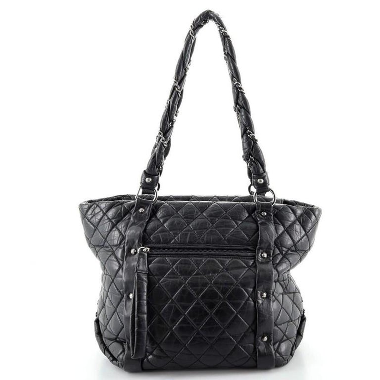 Chanel Lady Braid Shopping Tote Quilted Distressed Lambskin Medium at ...