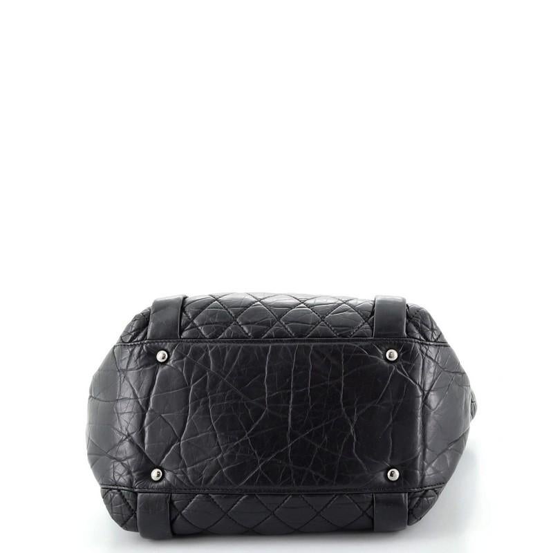 Chanel Lady Braid Shopping Tote Quilted Distressed Lambskin Medium In Good Condition In NY, NY