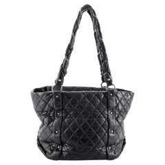 Chanel Lady Braid Shopping Tote Quilted Distressed Lambskin Medium