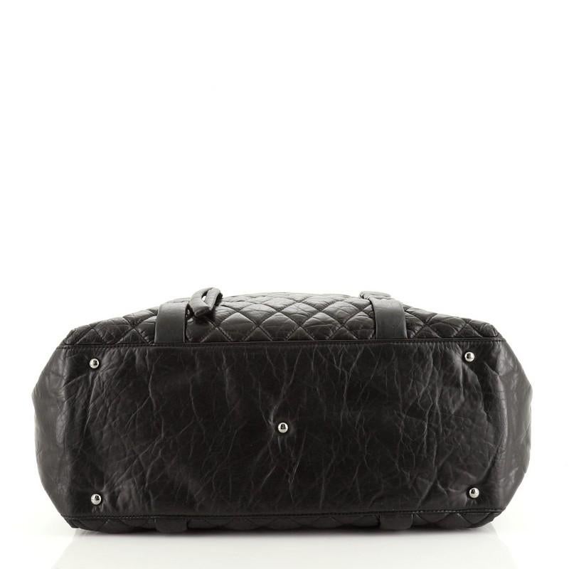 Chanel Lady Braid Shopping Tote Quilted Distressed Lambskin XL In Good Condition In NY, NY