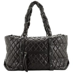 Chanel Lady Braid Shopping Tote Quilted Distressed Lambskin XL