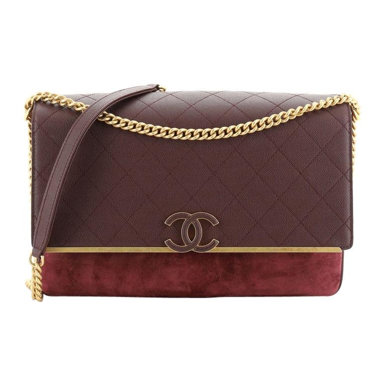 Chanel Lady Coco Flap Bag Quilted Caviar And Suede Large at