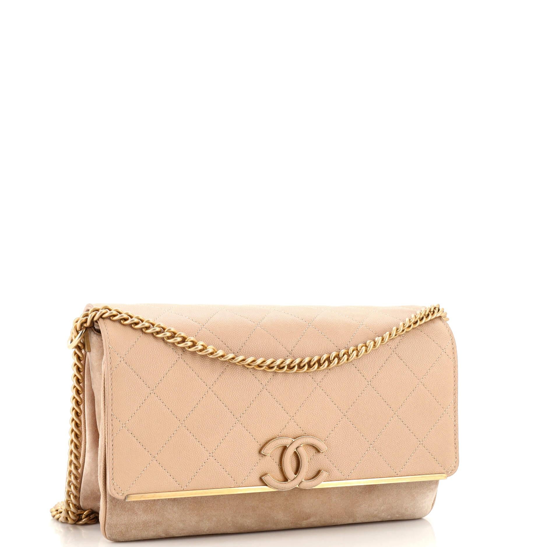 Chanel Lady Coco Flap Bag Quilted Caviar and Suede Medium In Good Condition In NY, NY