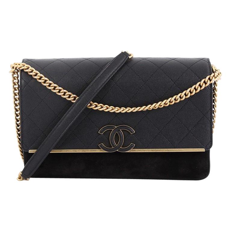Chanel Lady Coco Flap Suede Leather Crossbody Bag