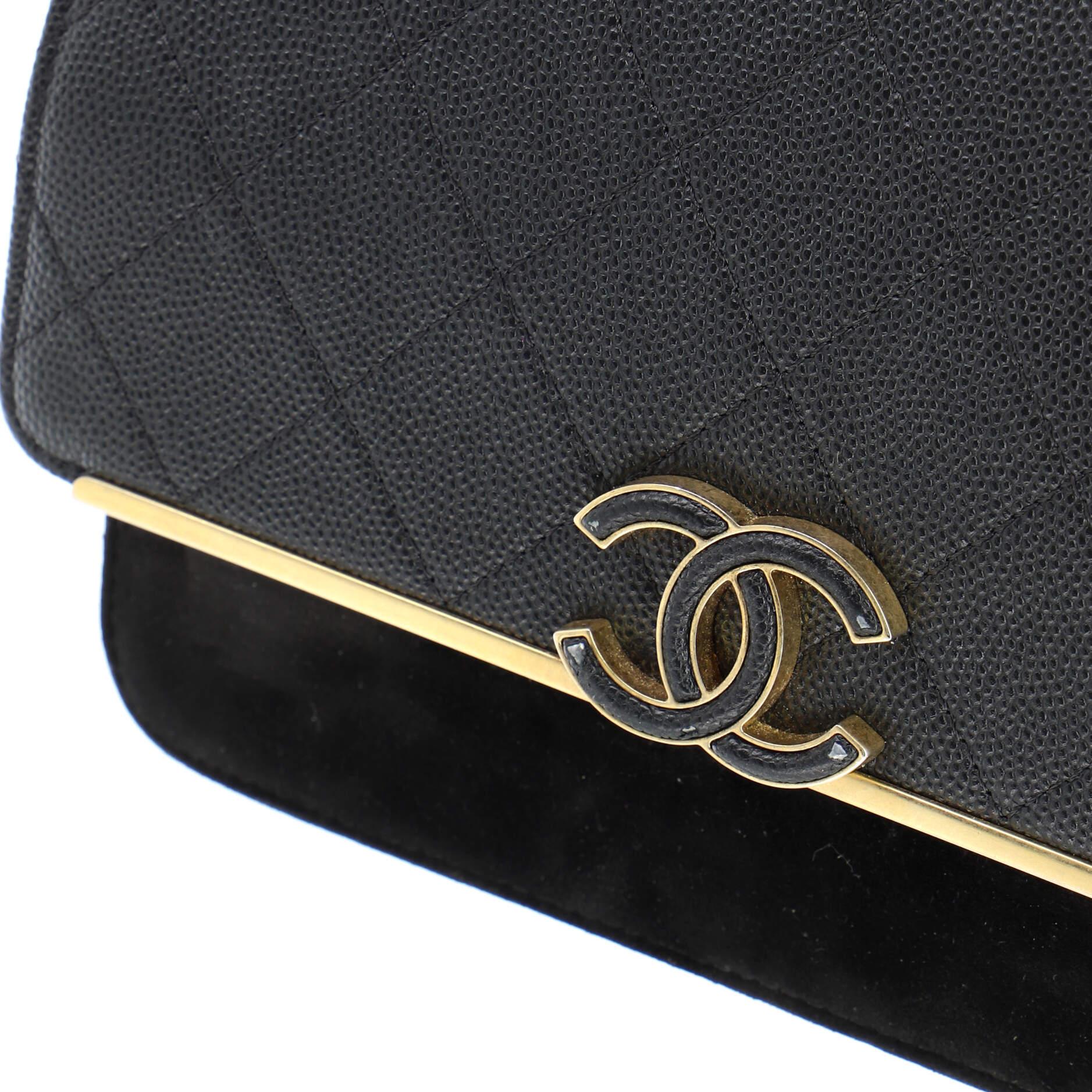 Chanel Lady Coco Wallet on Chain Quilted Caviar and Suede For Sale 3