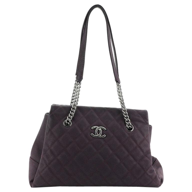 Chanel Lady Pearly Tote Quilted Iridescent Caviar Large