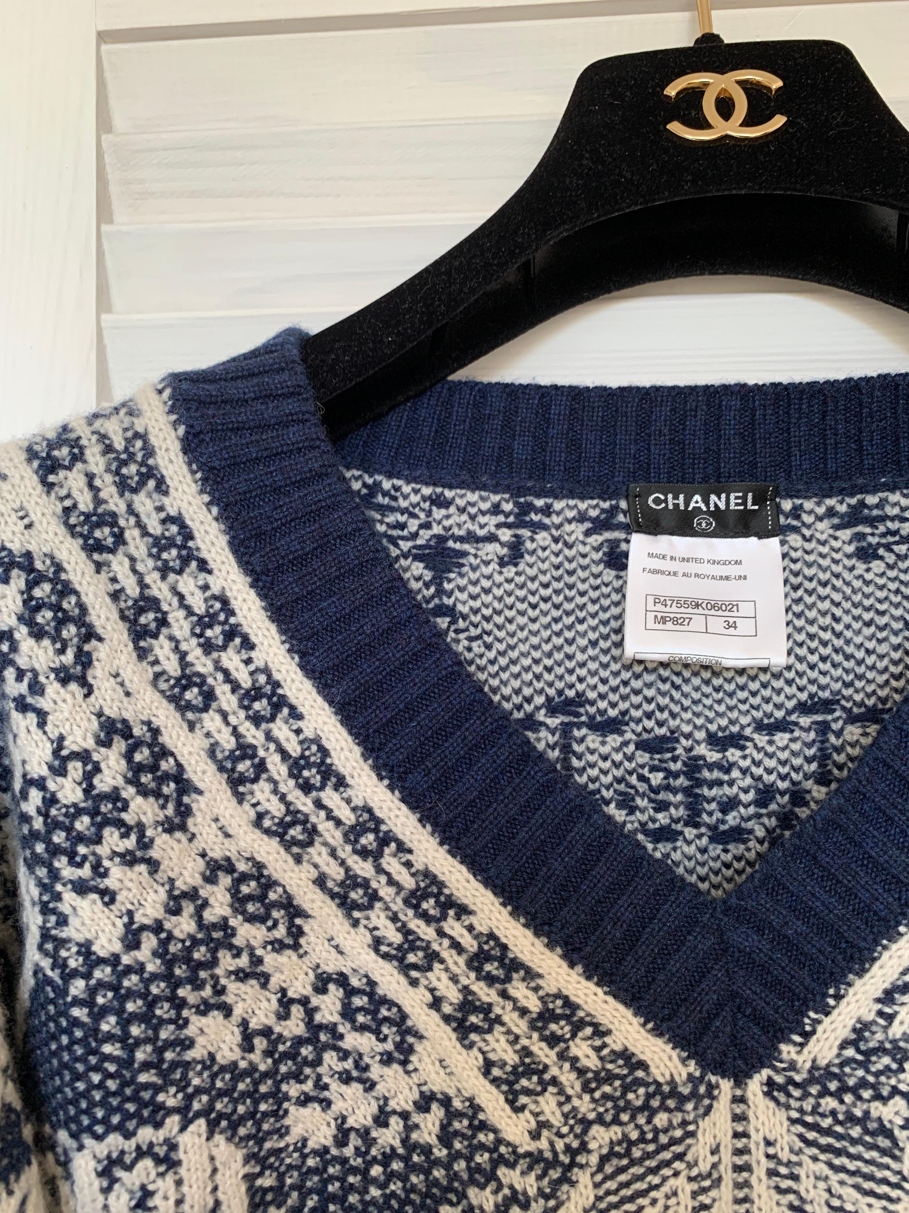 2014 14C Chanel & Lagerfeld Resort Singapur Kaschmirpullover Pullover Laufsteg 40it aus Kaschmir im Angebot 15