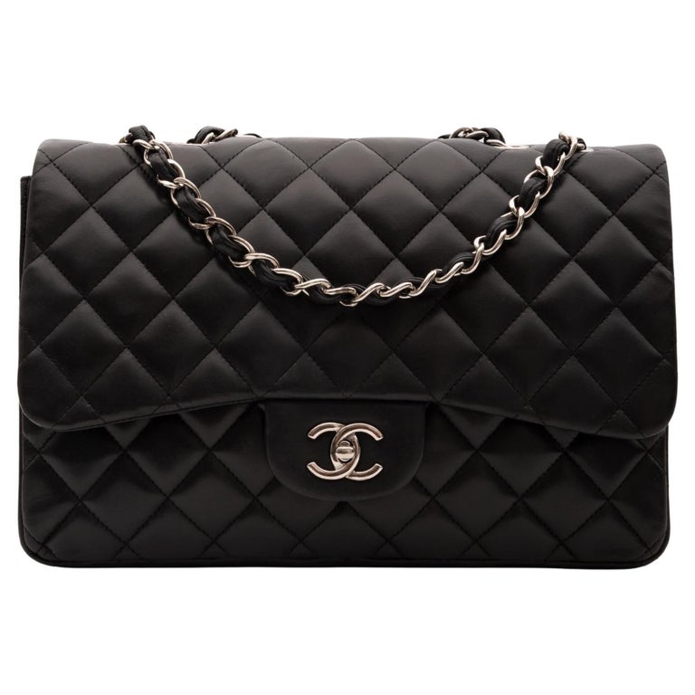 Chanel So Black Square Classic Single Flap Bag Quilted Lambskin Mini Black  1122516