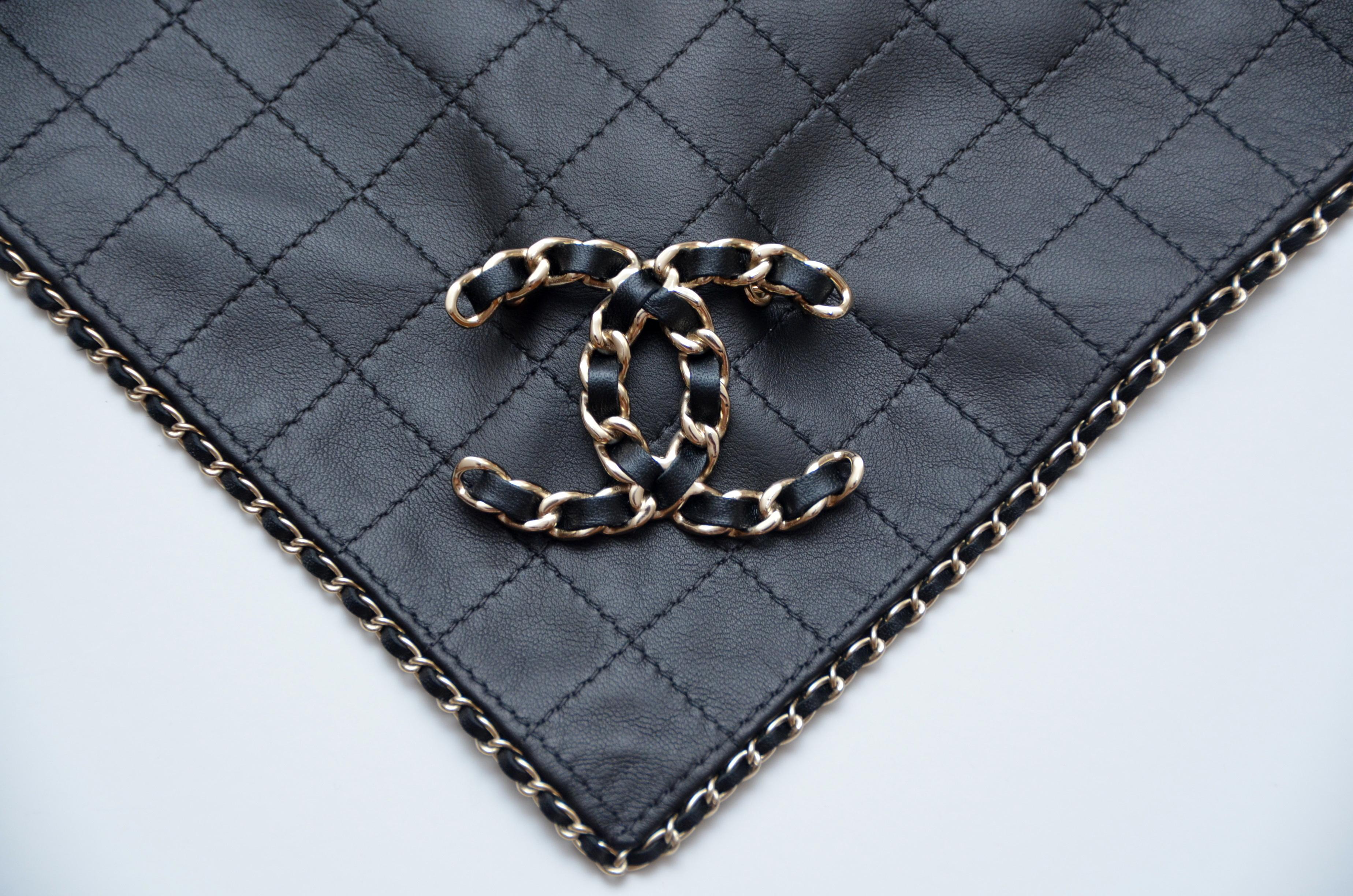 chanel leather scarf