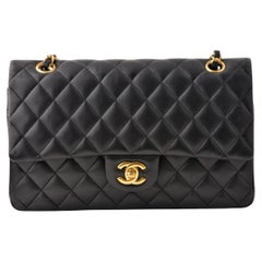 Chanel Lambskin Black Quilted Medium Classic Double Flap Bag