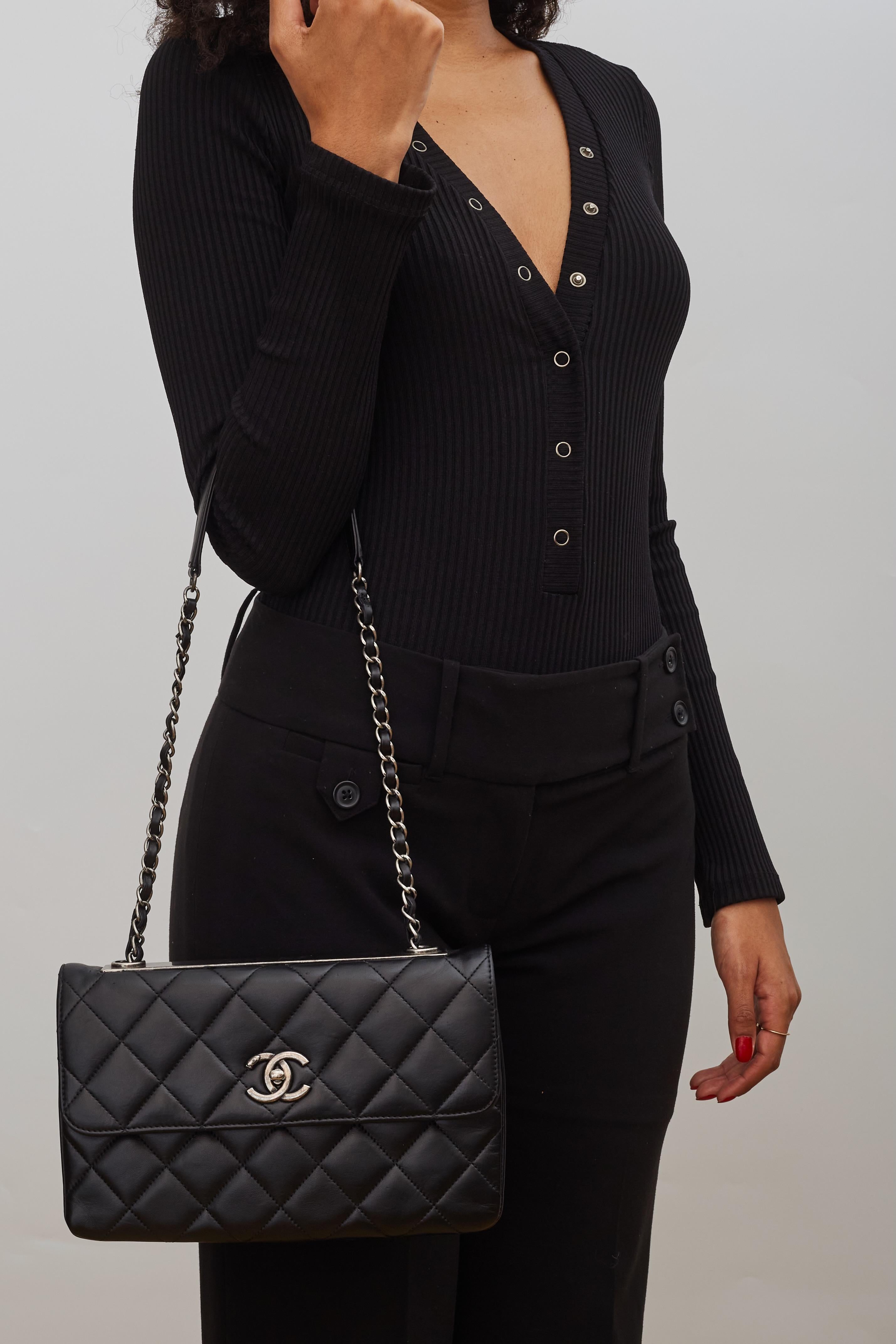 Chanel Lambskin Black Trendy CC Flap Bag (2015) 4