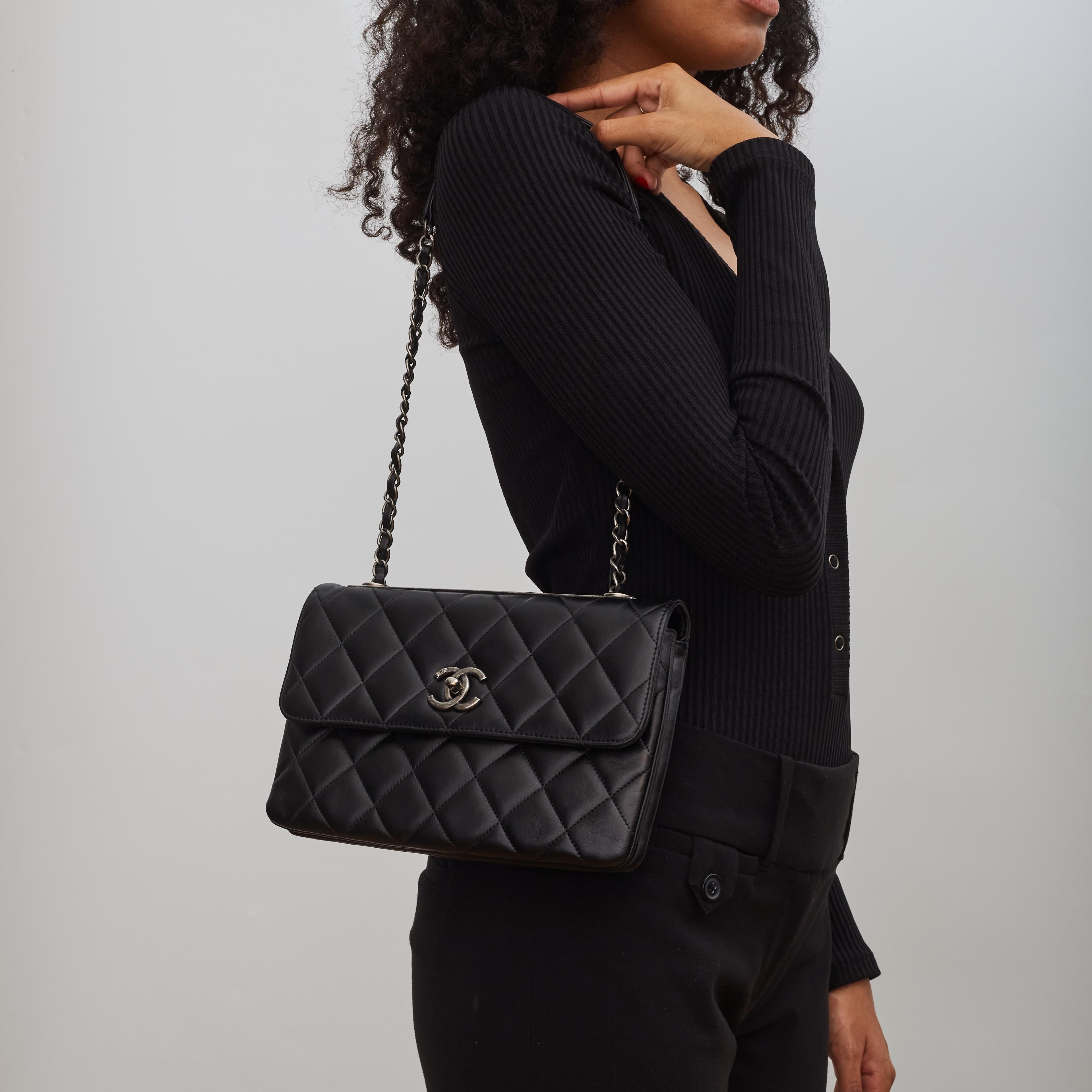 Chanel Lambskin Black Trendy CC Flap Bag (2015) 5