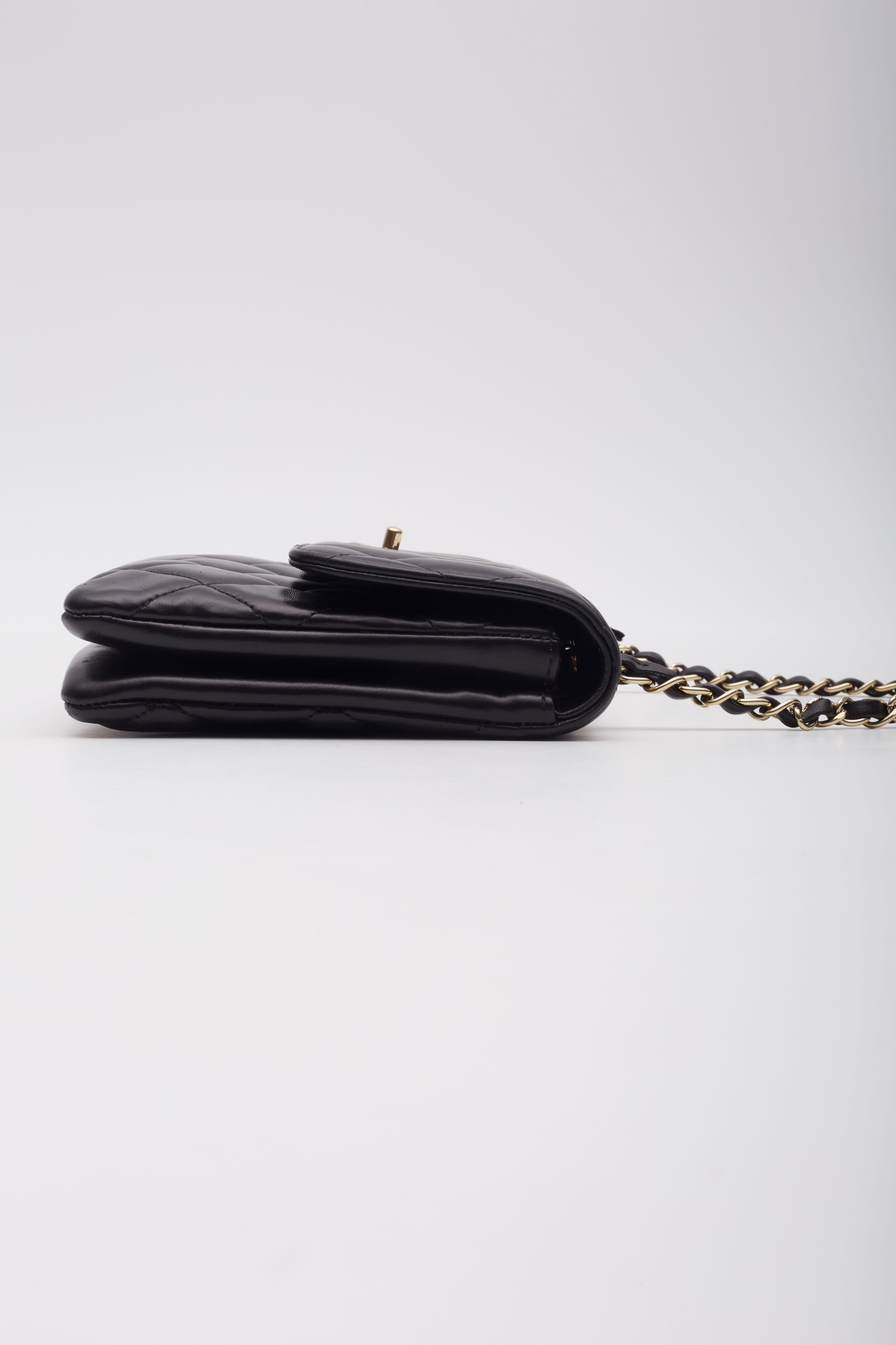 Chanel Lambskin Black Trendy CC Flap Bag Gold Hardware For Sale 1
