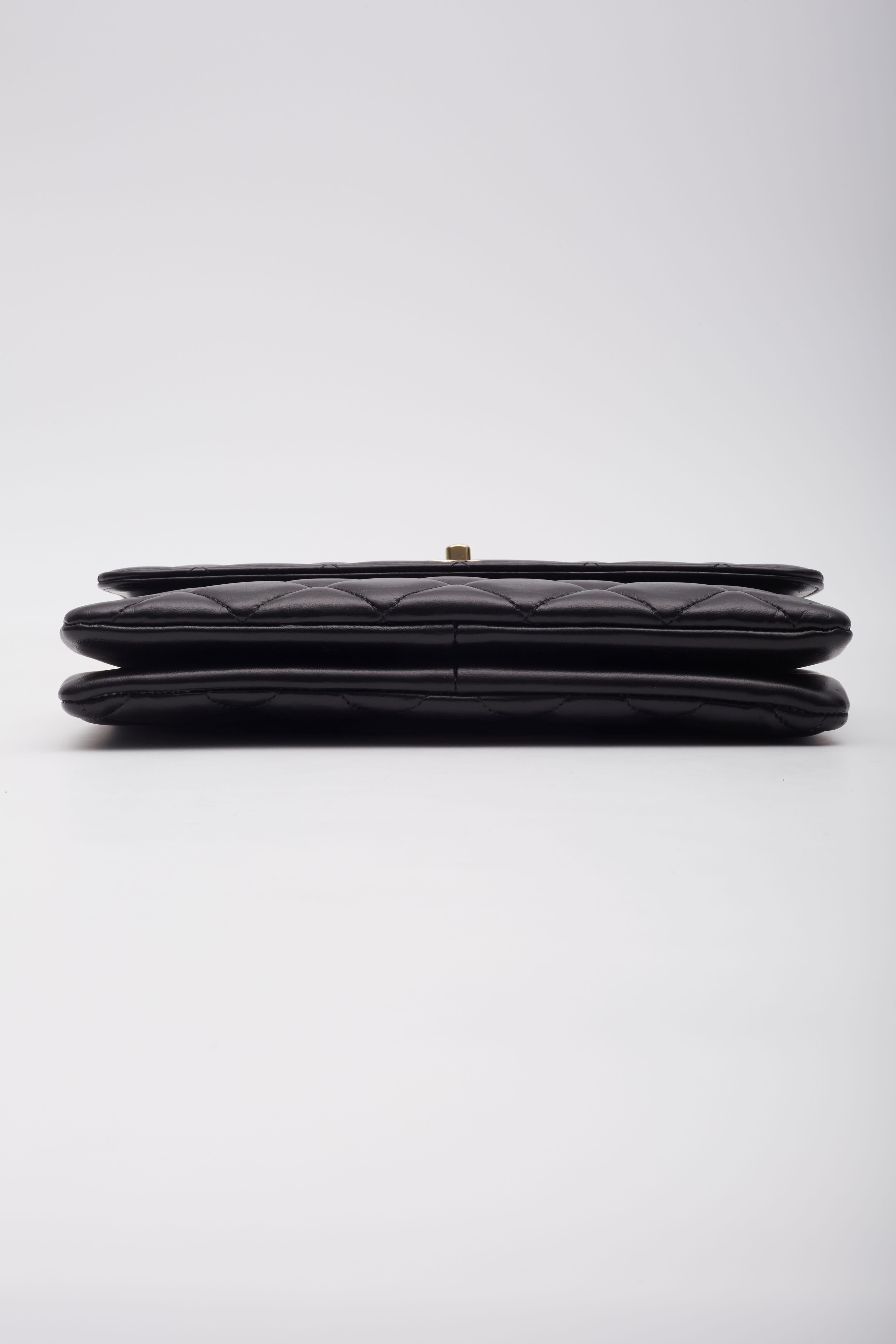 Chanel Lambskin Black Trendy CC Flap Bag Gold Hardware For Sale 3