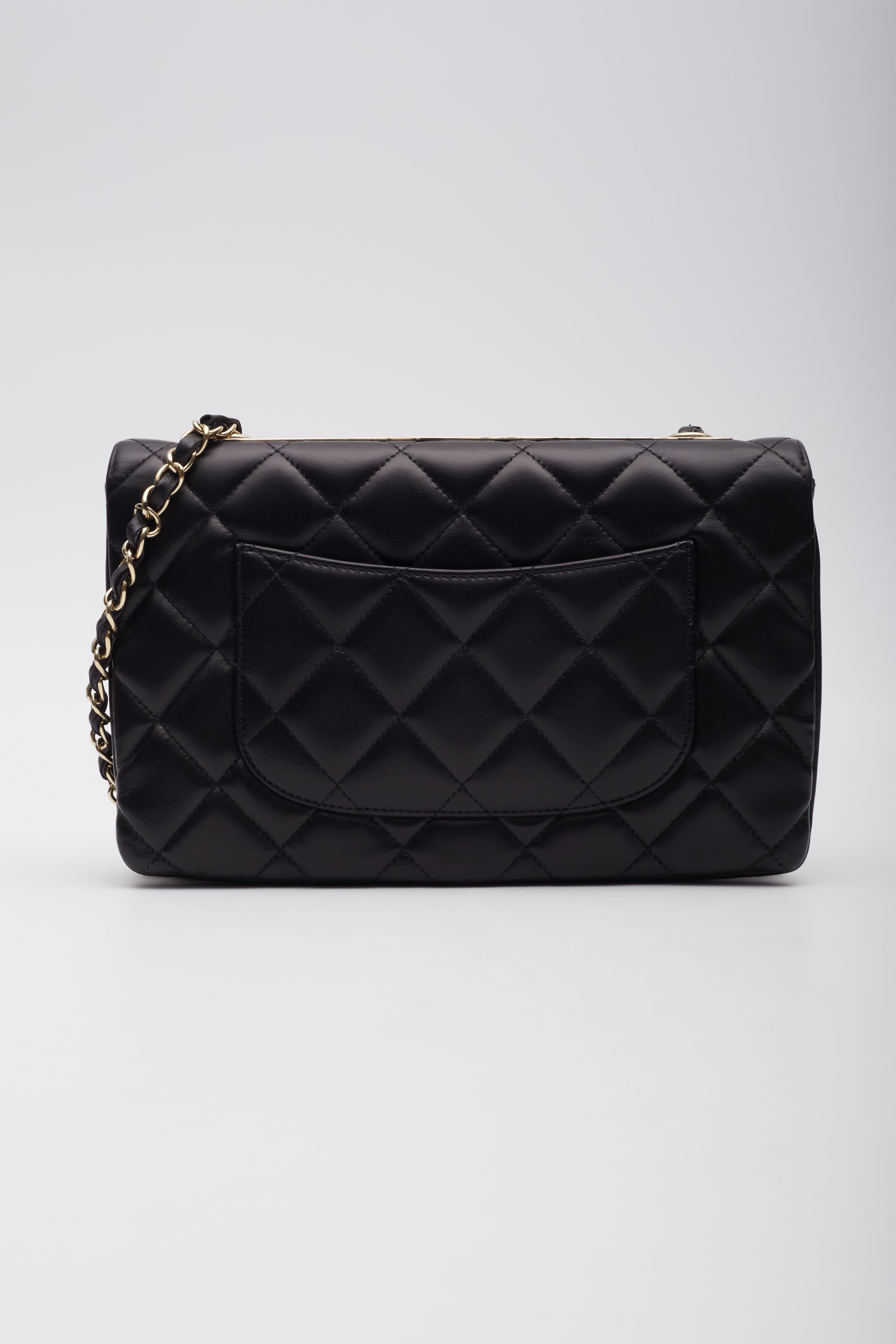Chanel Lambskin Black Trendy CC Flap Bag Gold Hardware For Sale 4