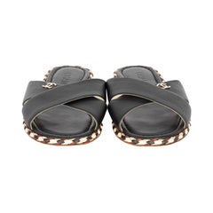 Chanel Lambskin Braided Mule Sandals - '10s