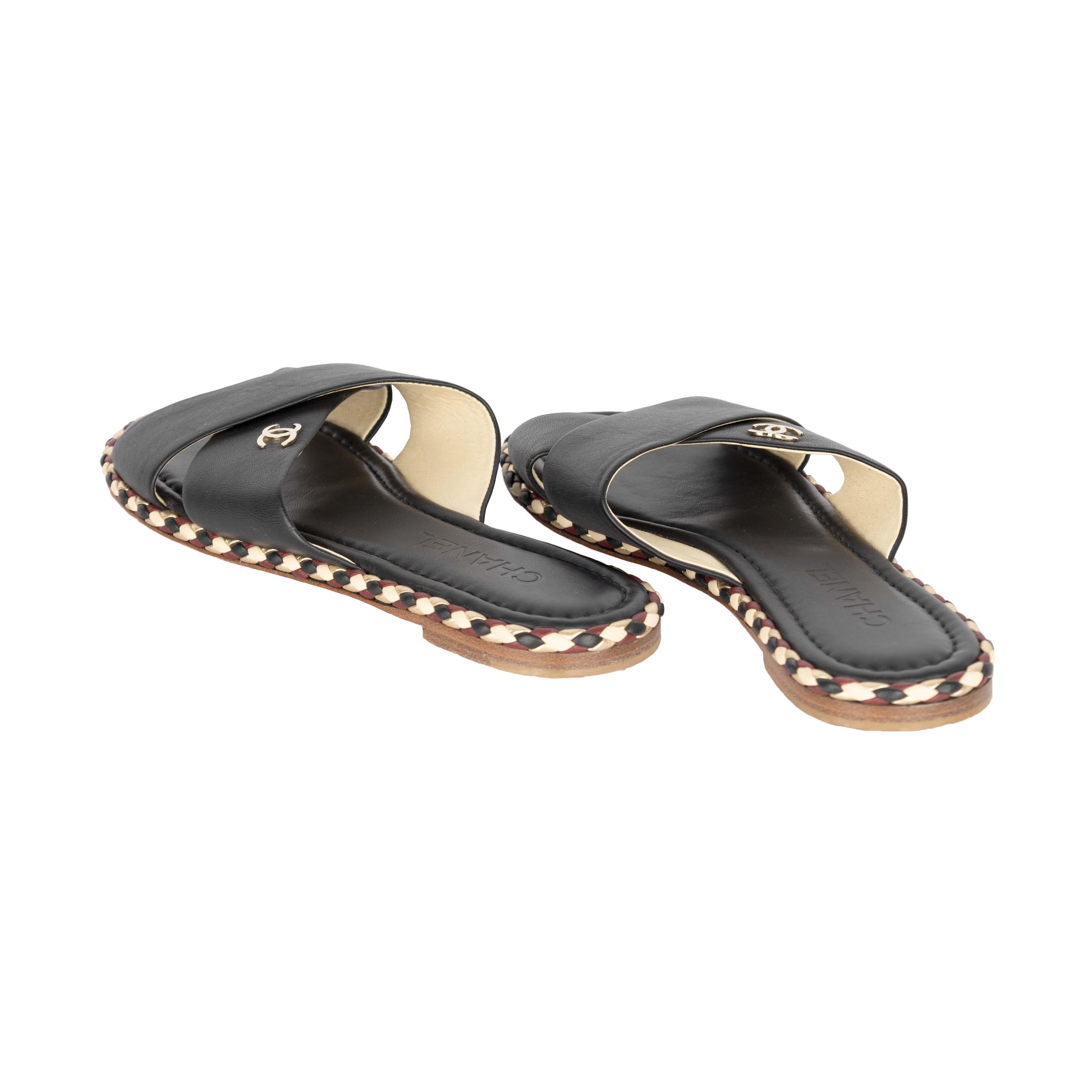 Chanel Lambskin Braided Mule Sandals - '10s 1