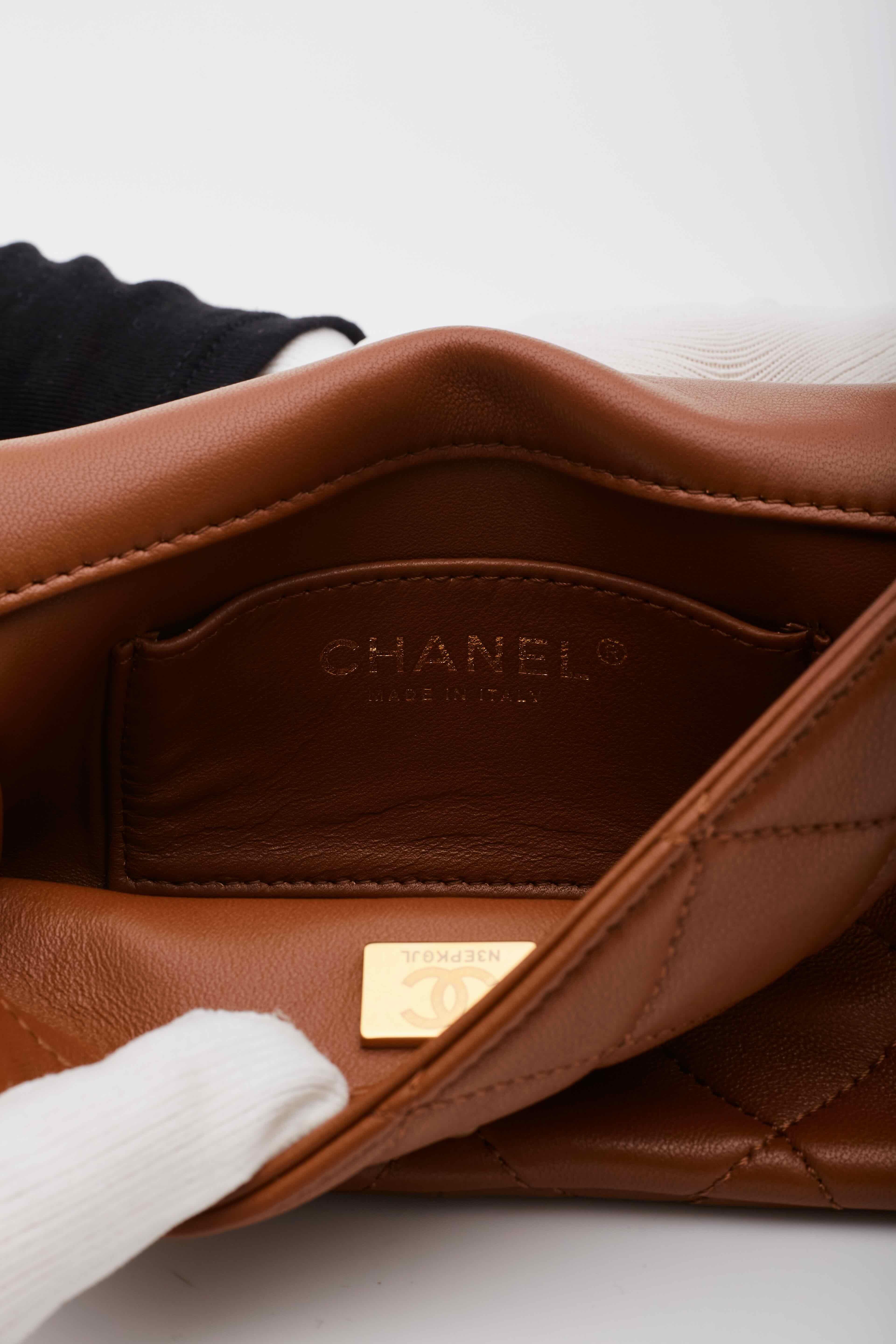 Chanel Lambskin Brown Wenge Wood Mini Flap Bag For Sale 5