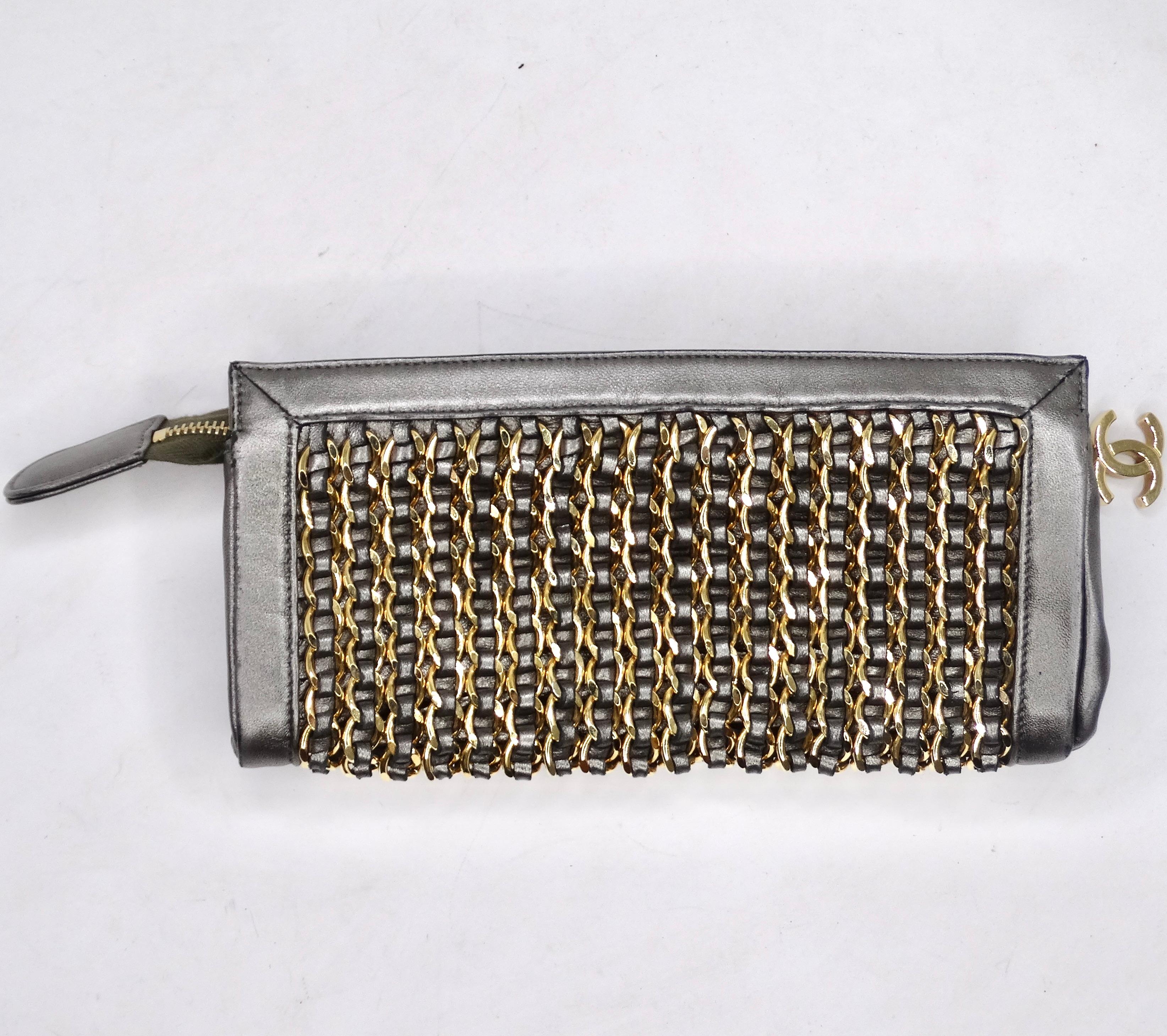 Chanel Lambskin Chain Embellished Clutch For Sale 1