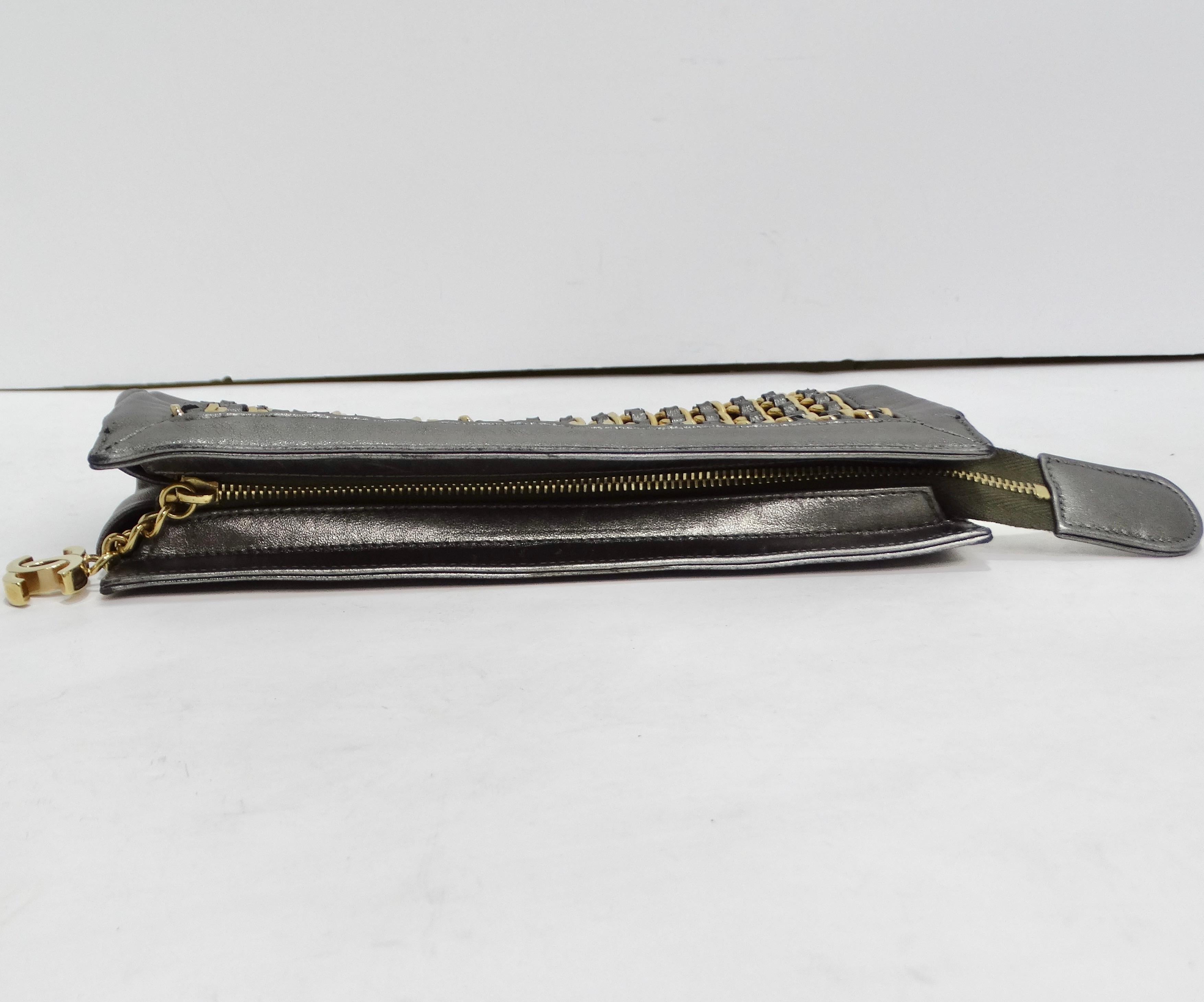 Chanel Lambskin Chain Embellished Clutch For Sale 3