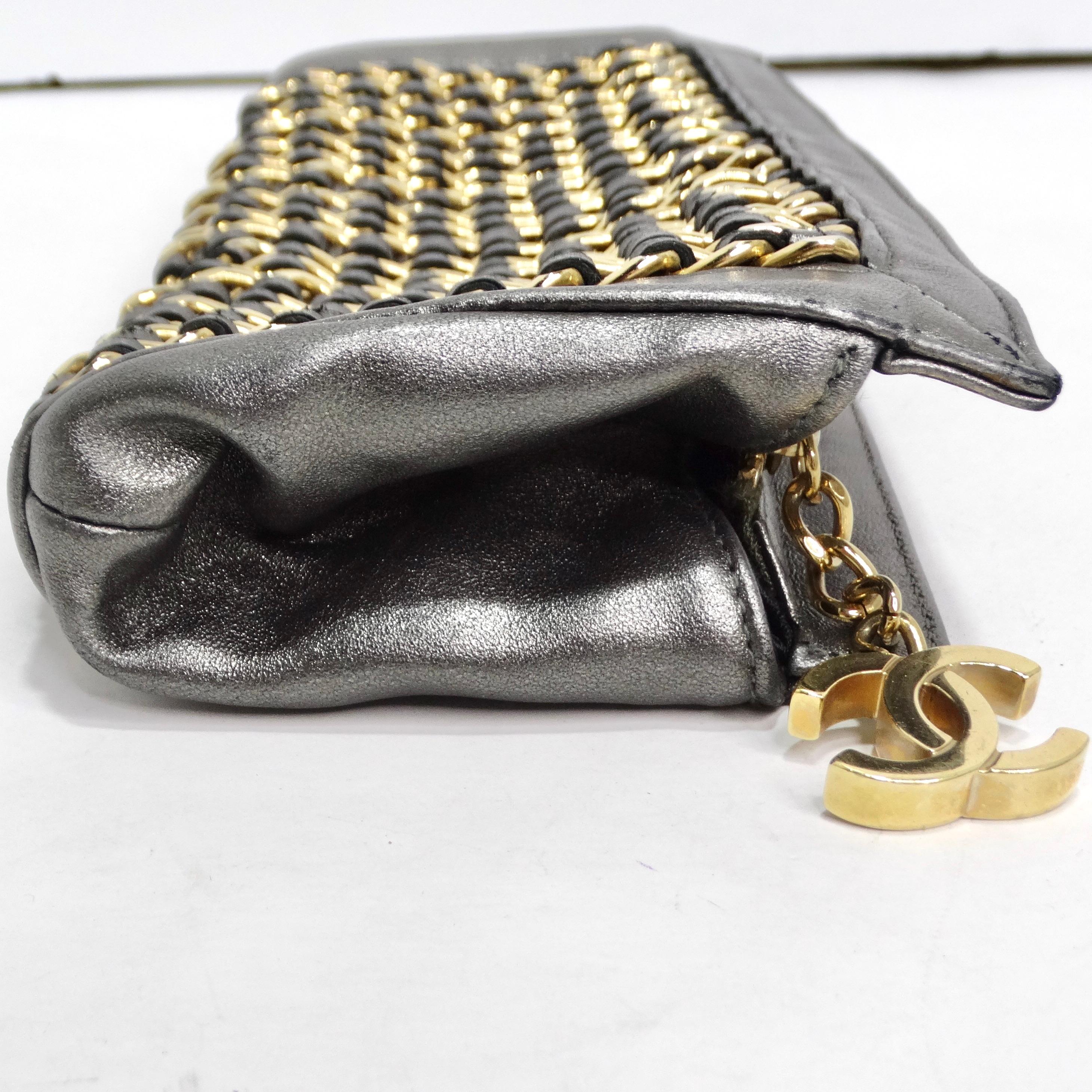 Chanel Lambskin Chain Embellished Clutch For Sale 5