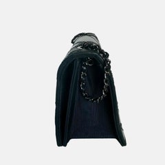 Chanel Lambskin Chevron Quilted Small Couture Flap Black Silver, 2016-2017