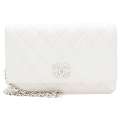 Chanel Lambskin Crystal CC Wallet on Chain