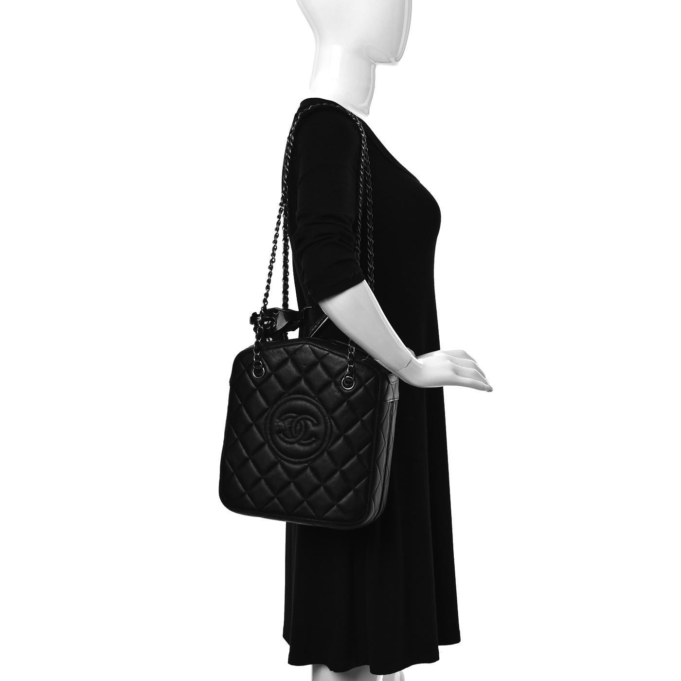 Chanel lambskin Dubai by Night Gas Jerry Can Statement Tank Collector Bag Black For Sale 16