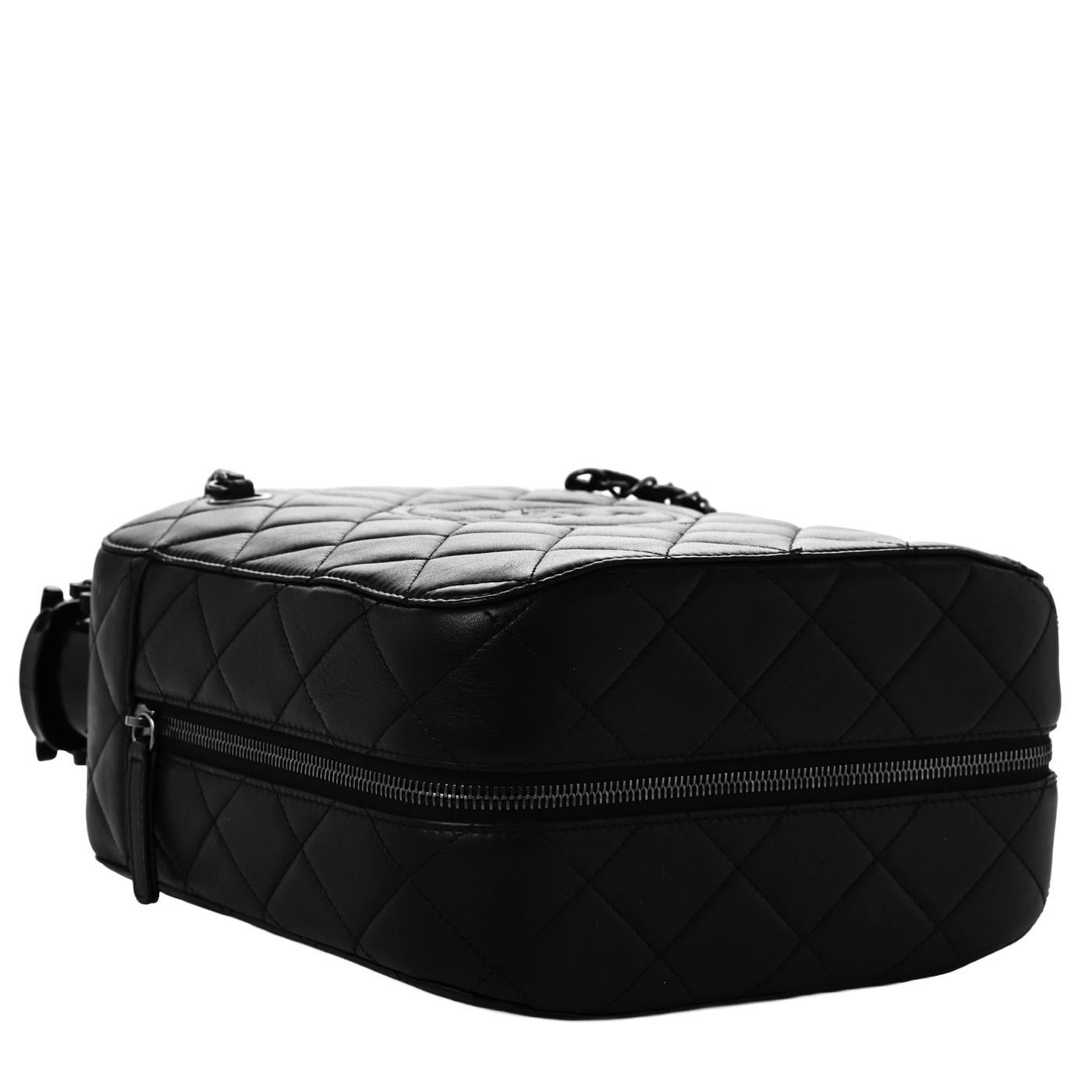 Chanel lambskin Dubai by Night Gas Jerry Can Statement Tank Collector Bag Black In Excellent Condition For Sale In Aventura, FL