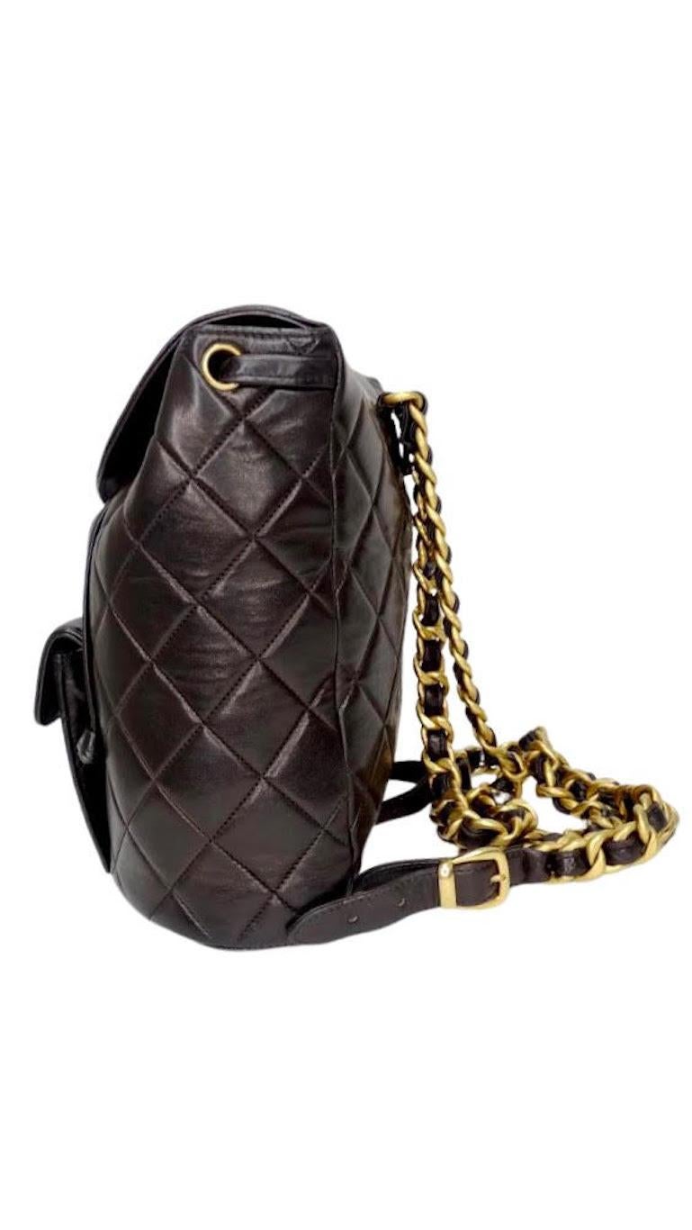 Black Chanel Lambskin Duma Backpack