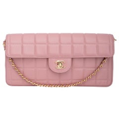 Chanel Lambskin East West Chocolate Bar Flap Pink (2003)