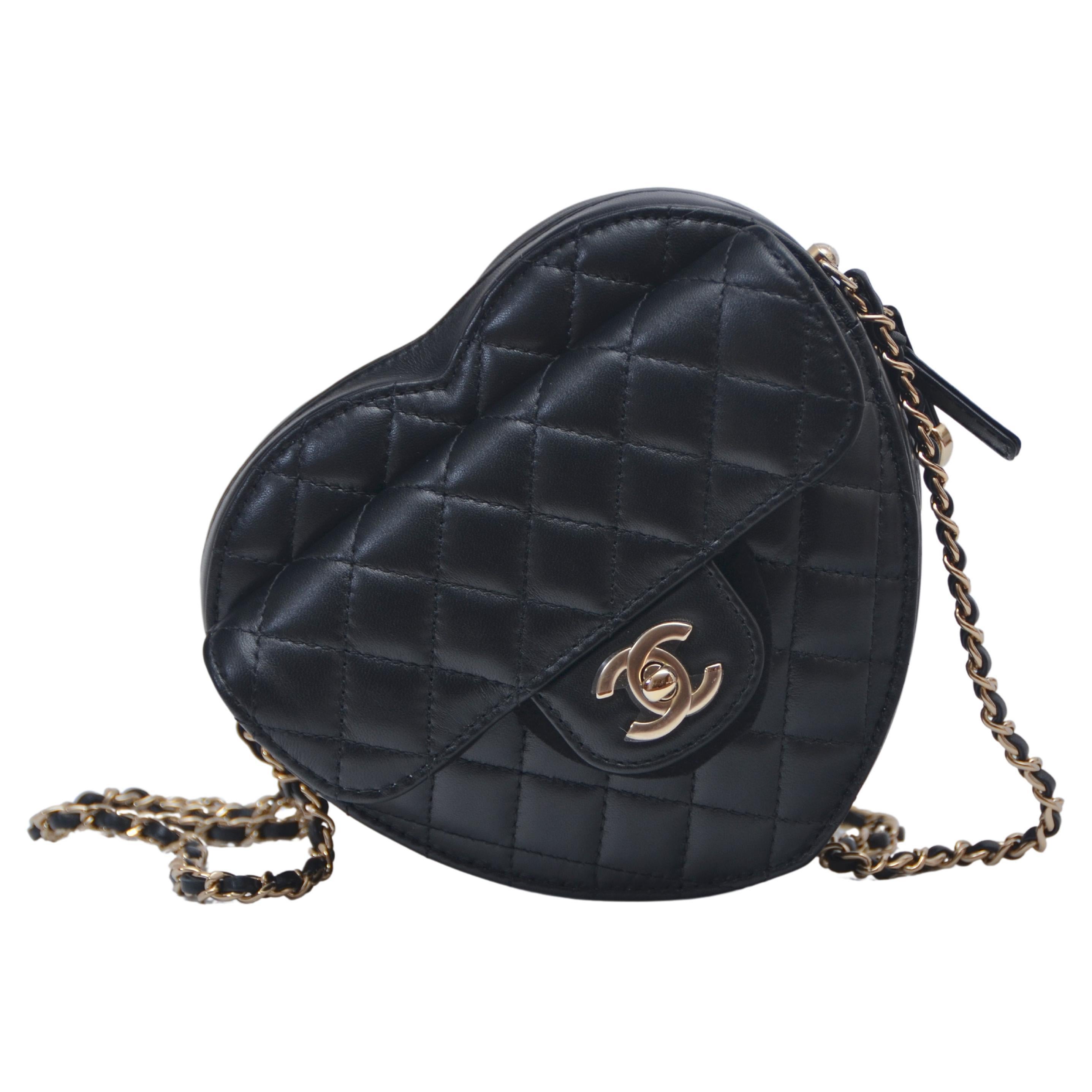 Chanel Heart Clutch on Chain - Mod shot, what fits, paying over
