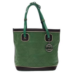Chanel Lambskin Green Black Country Club Tote